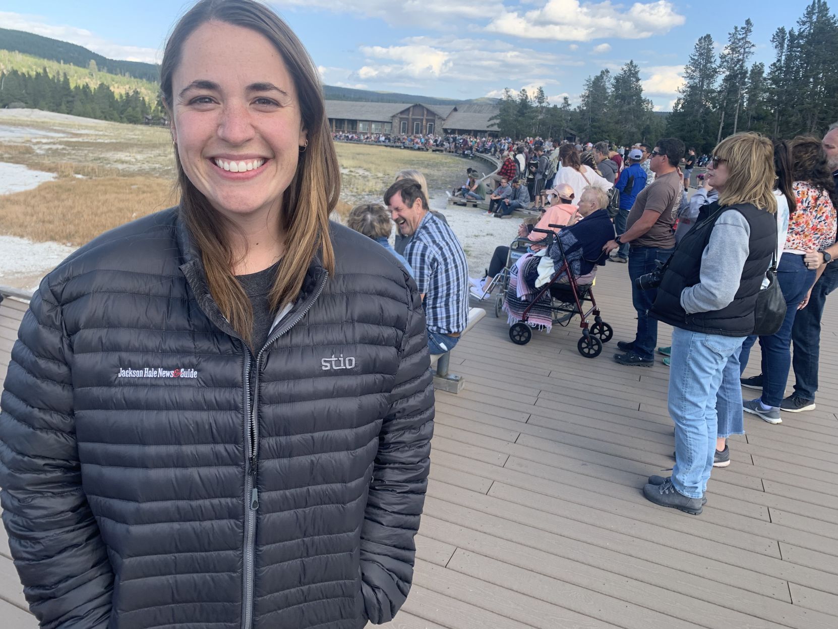 Old Faithful crowds
